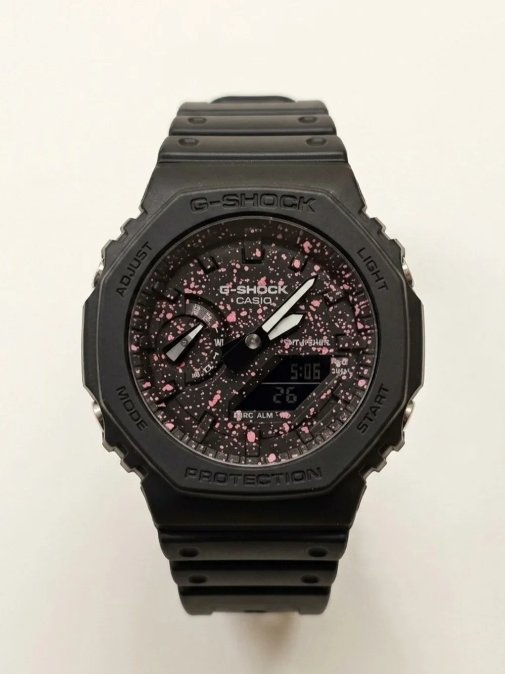 Custom Hand-Painted Casio G-Shock GA-2100 Black Pink